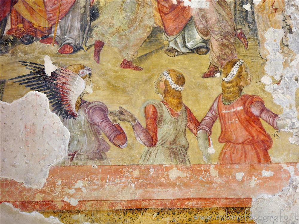 Montefiore Conca (Rimini, Italy) - A detail of the frescoes on the left wall of the Church of the Hospital of Mercy